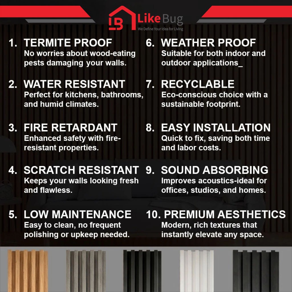 Fluted Wood Wall Panel – WPC Wall Board, Wood Strip Series Slat ...