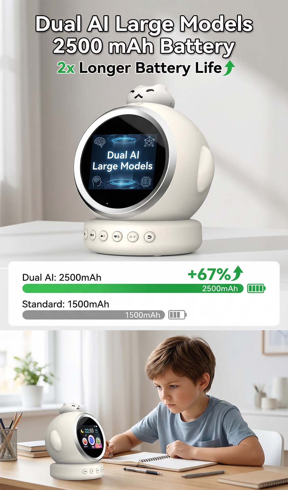 Ai Smart Alarm Clock l Smart Table Clock l Voice Activate Alarm Clock l ...