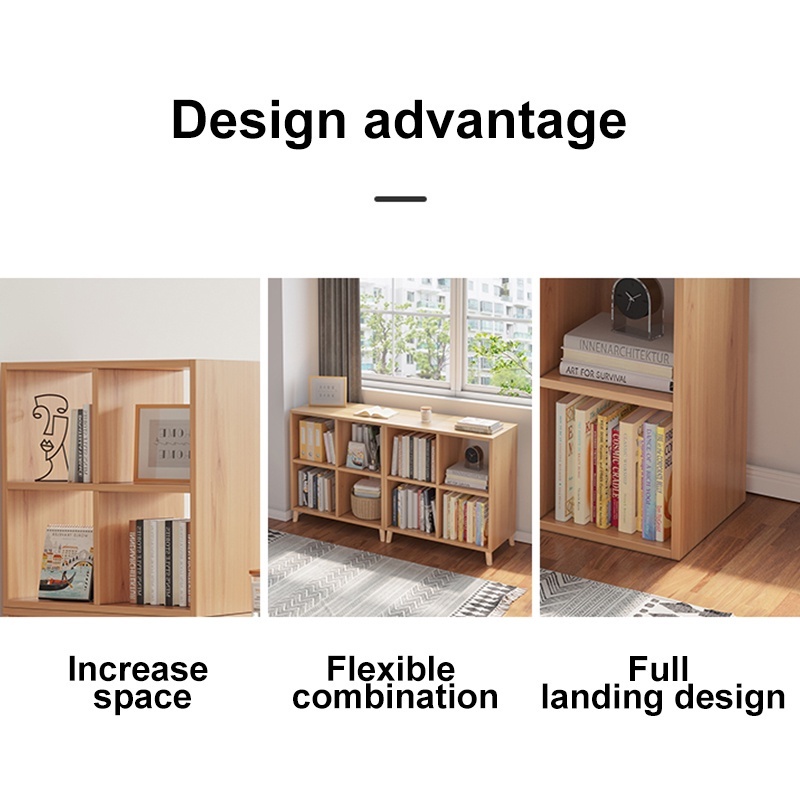 𝐆𝐫𝐞𝐞𝐧 𝐋𝐞𝐚𝐟 Multipurpose Grid Rack DIY Bookshelf rak buku Wooden ...