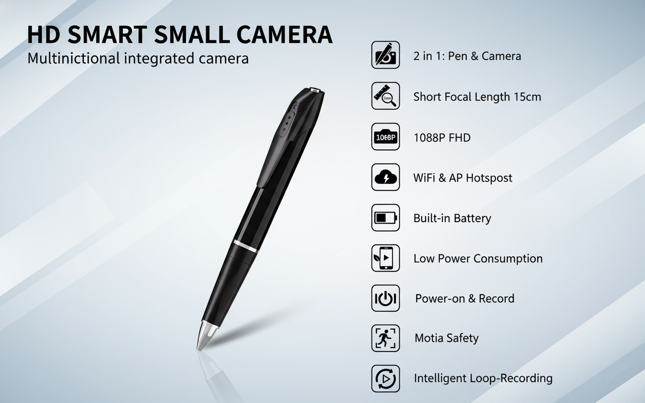 Pen Camera 2-in-1 Writing Pen & Video Recorder, 1080P FHD Short Focal ...