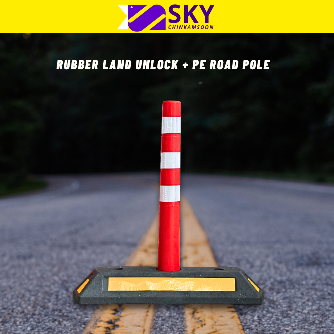 RUBBER LANE BLOCK HEAVY DUTY WITH FLEXIBLE POST / RUBBER LANE BLOCK ...