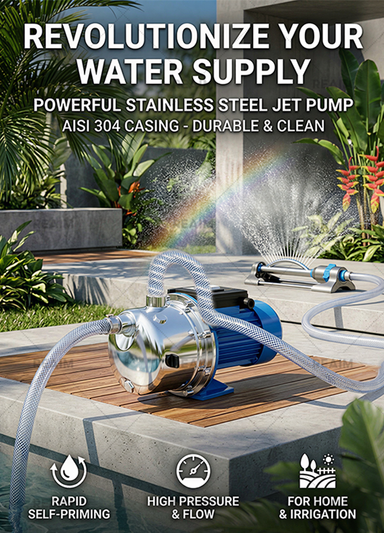 REAIM Jetmatic Water Pump Air Waterpump Water Stainless Steel Booster ...