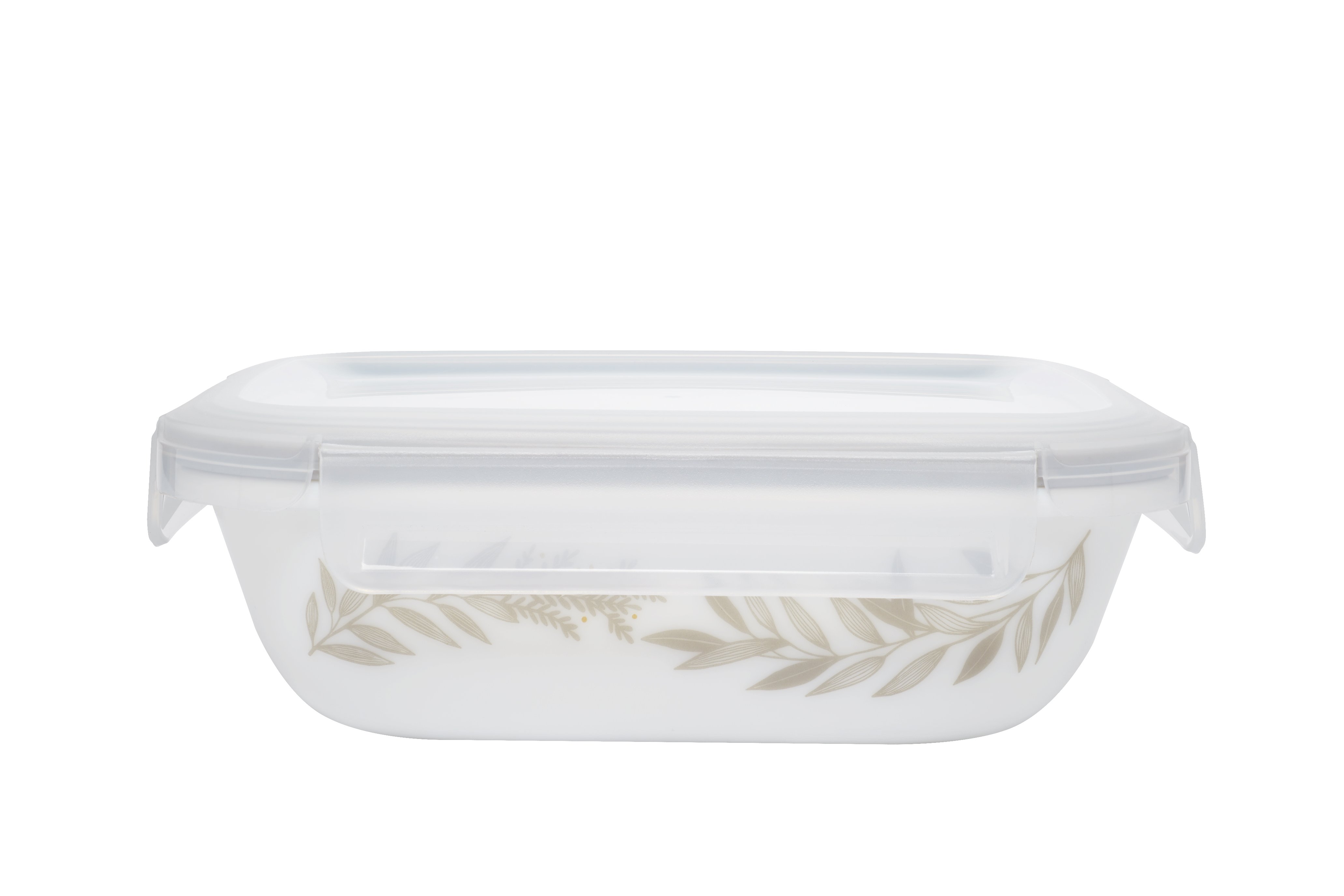 CORELLE Coordinates 3pcs Set [ Silver Crown Rectangular ] Milk Glass ...