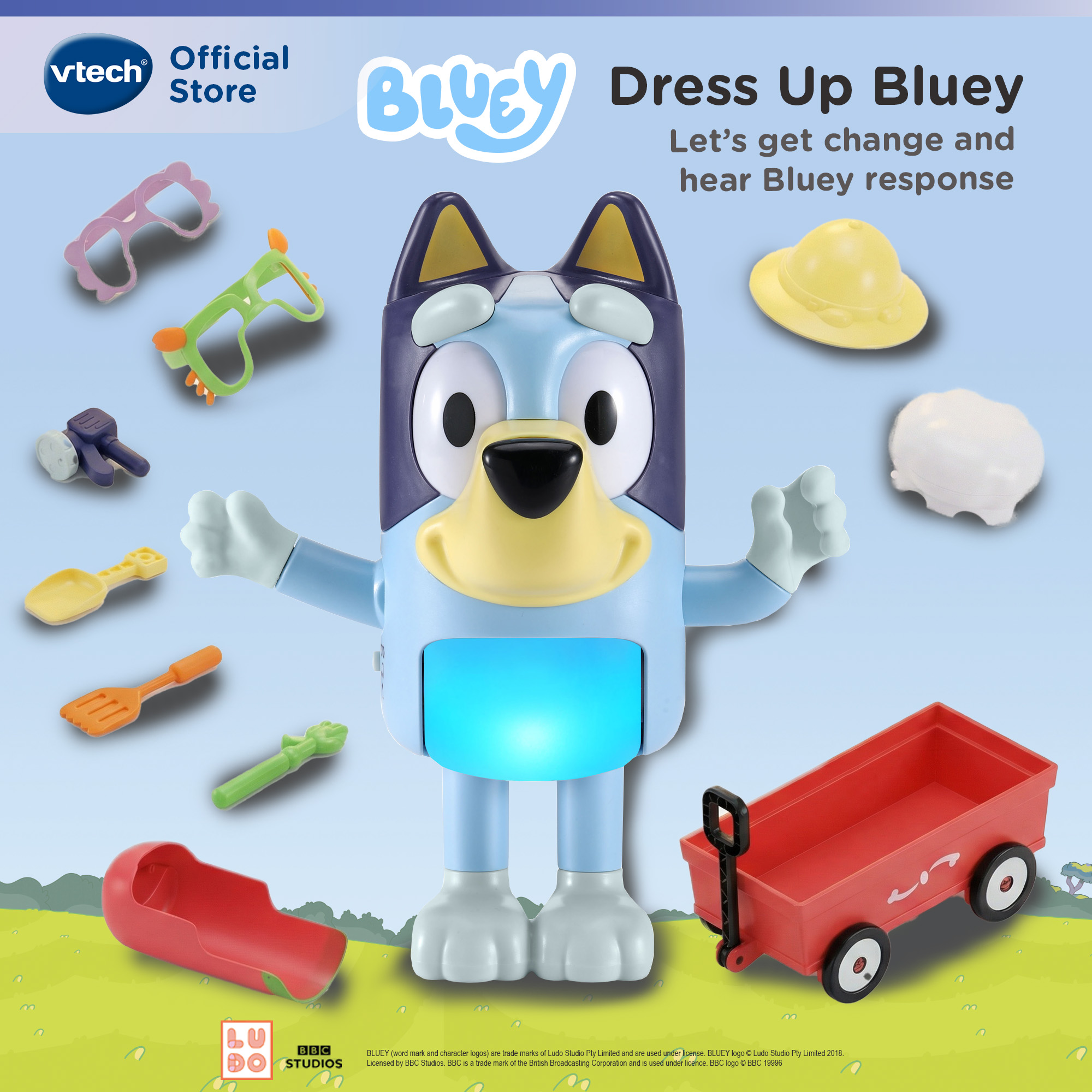 VTech Bluey Dress Up Bluey Interactive Role Play Toys Doll ...