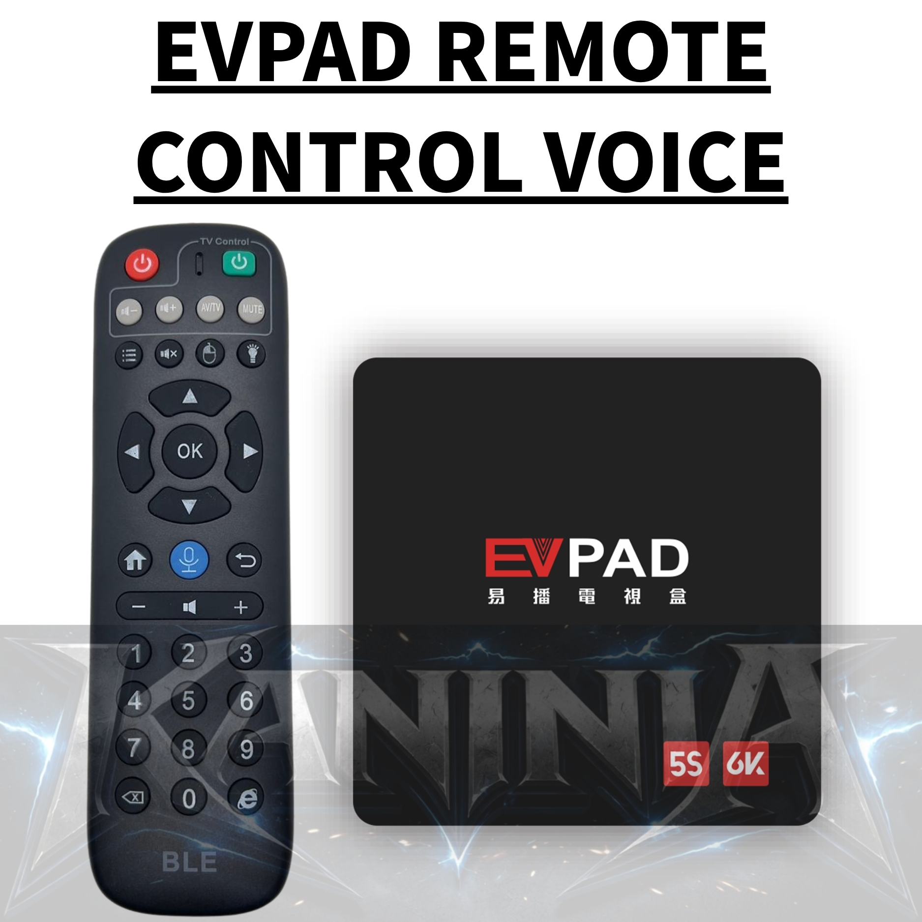 EVPAD EPLAY REMOTE CONTROL FOR EVPAD TV BOX 2S 3S 5S 5P 6S 6P 10S 10P ...
