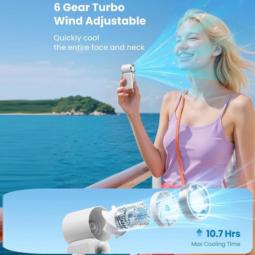 Yoromi X688 Mini Handheld Fan 3000mAh USB Rechargeable Portable Pocket ...