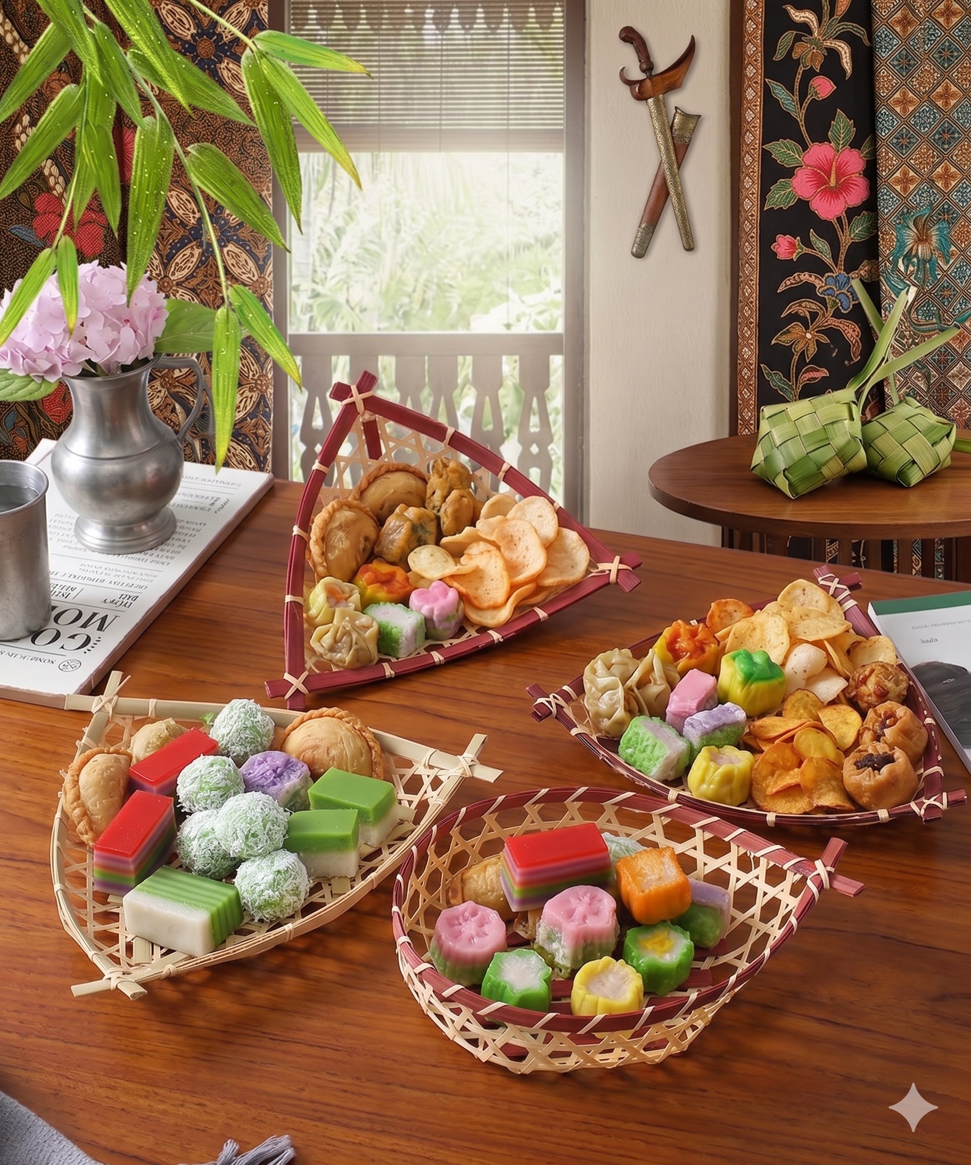 Handmade Bamboo Winnowing Basket Traditional Woven Decorative Tray ...