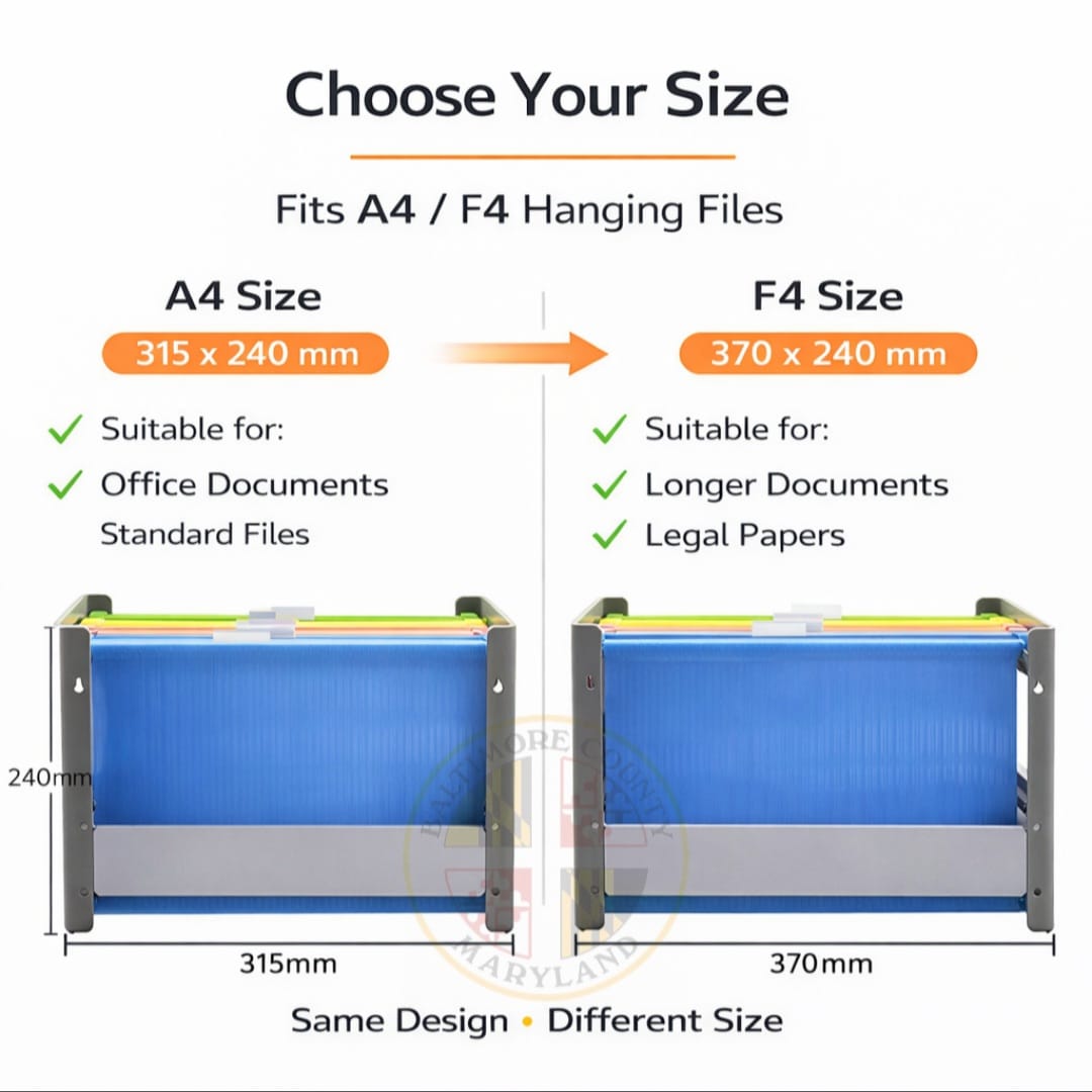 File Holder Frame A4 & F4 Hanging Suspension Files Desk Accessories ...