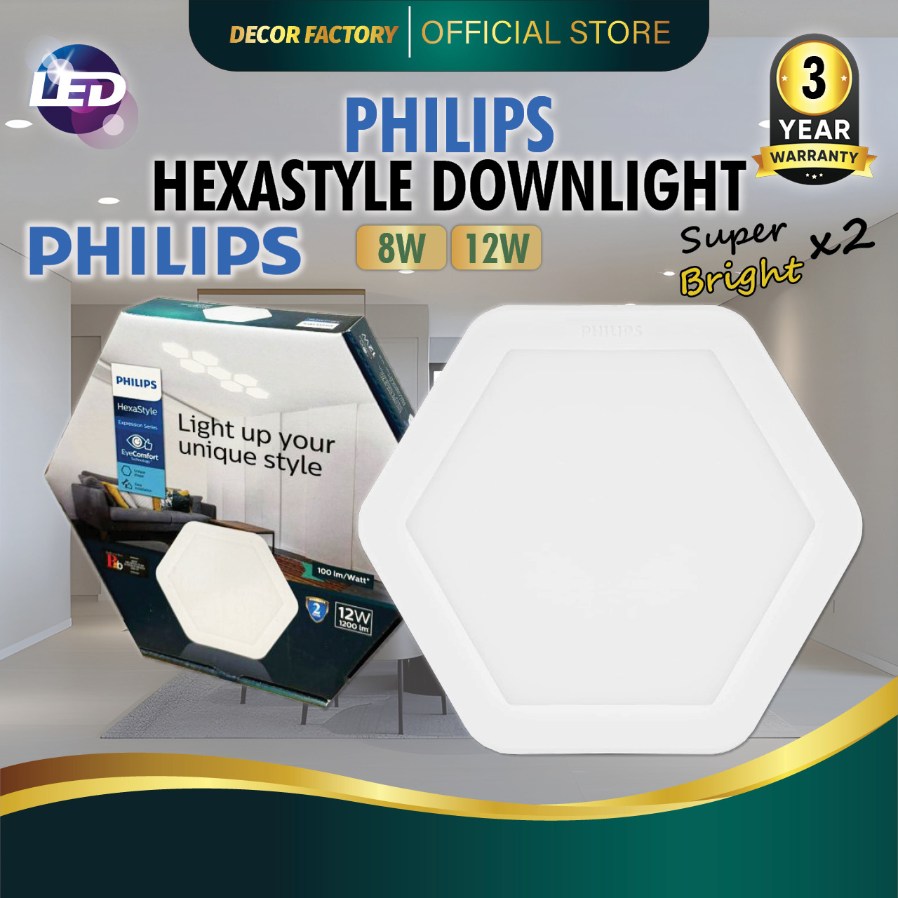 🔥NEW2025🔥 PHILIPS HEXASTYLE LED Recessed Downlight 4