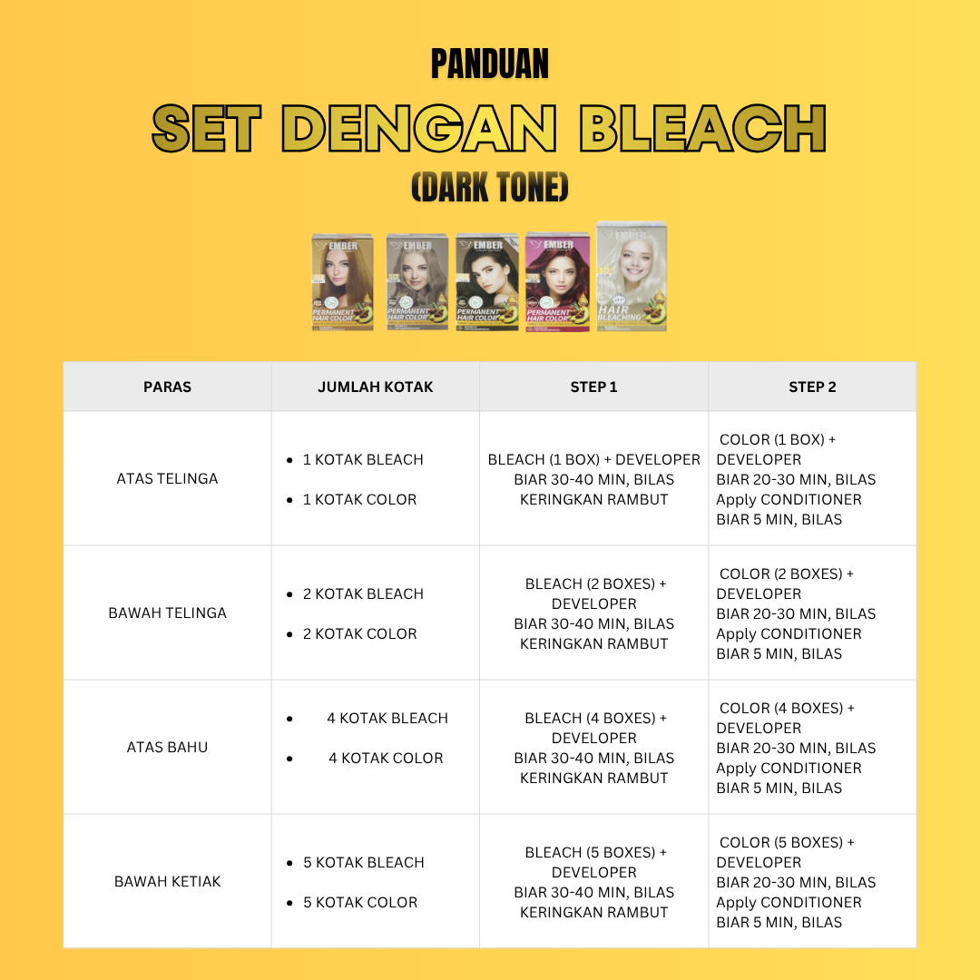 EMBER Permanent Hair Color / Pewarna Rambut/Bleach/ (LULUS KKM, SAH ...