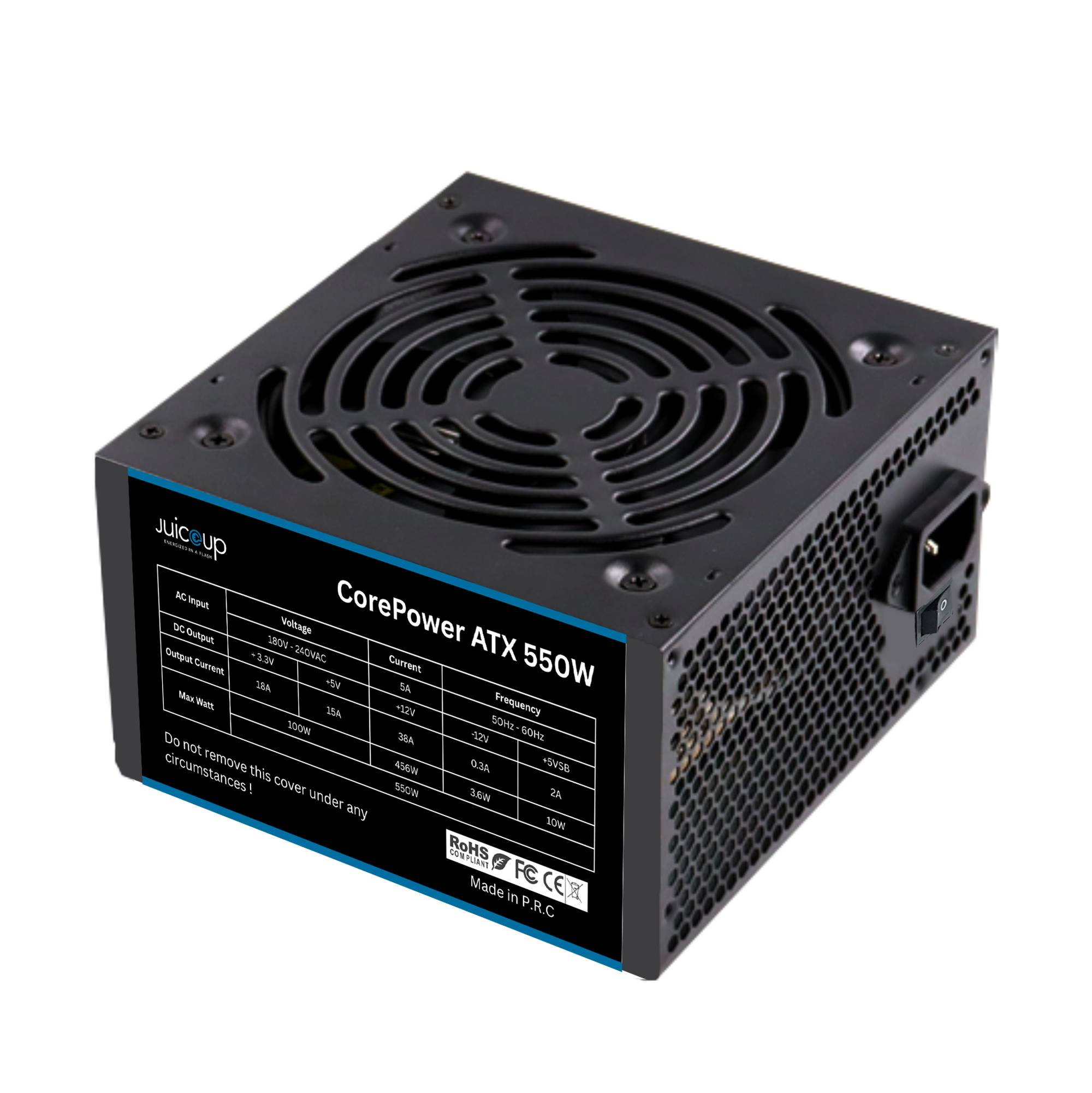 Juice Up CorePower 24-Pin ATX Power Supply 550W PSU / Stable Output 12V ...