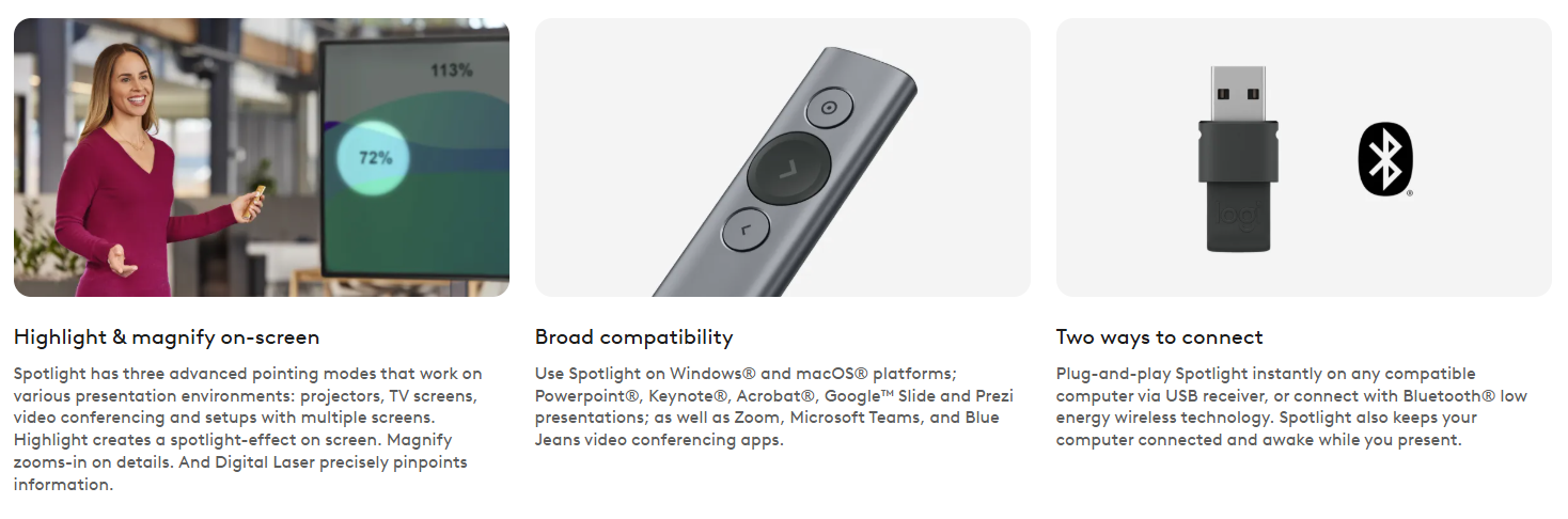 Logitech Spotlight Advanced Wireless Presentation Remote - Advanced ...