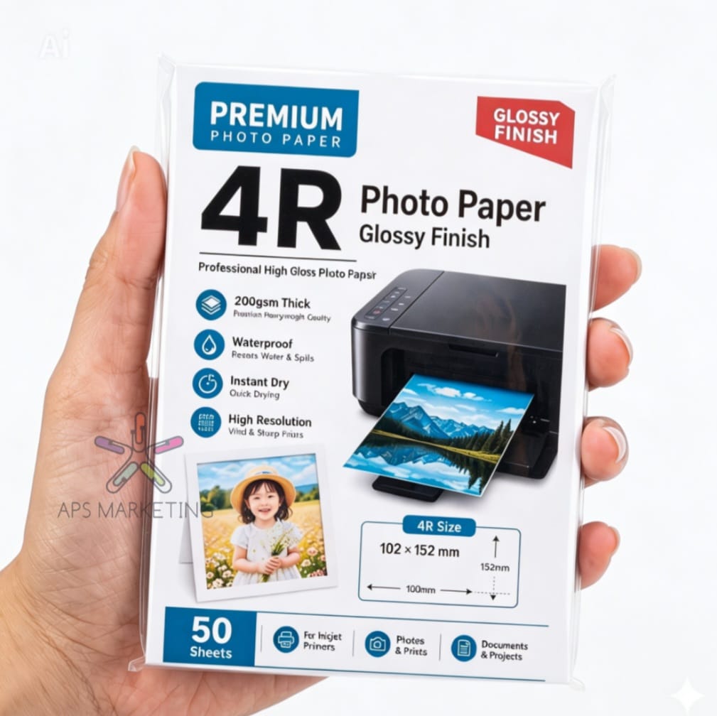 Premium High Glossy Inkjet Photo Paper 4R 200gsm - 50sheets | Shopee ...