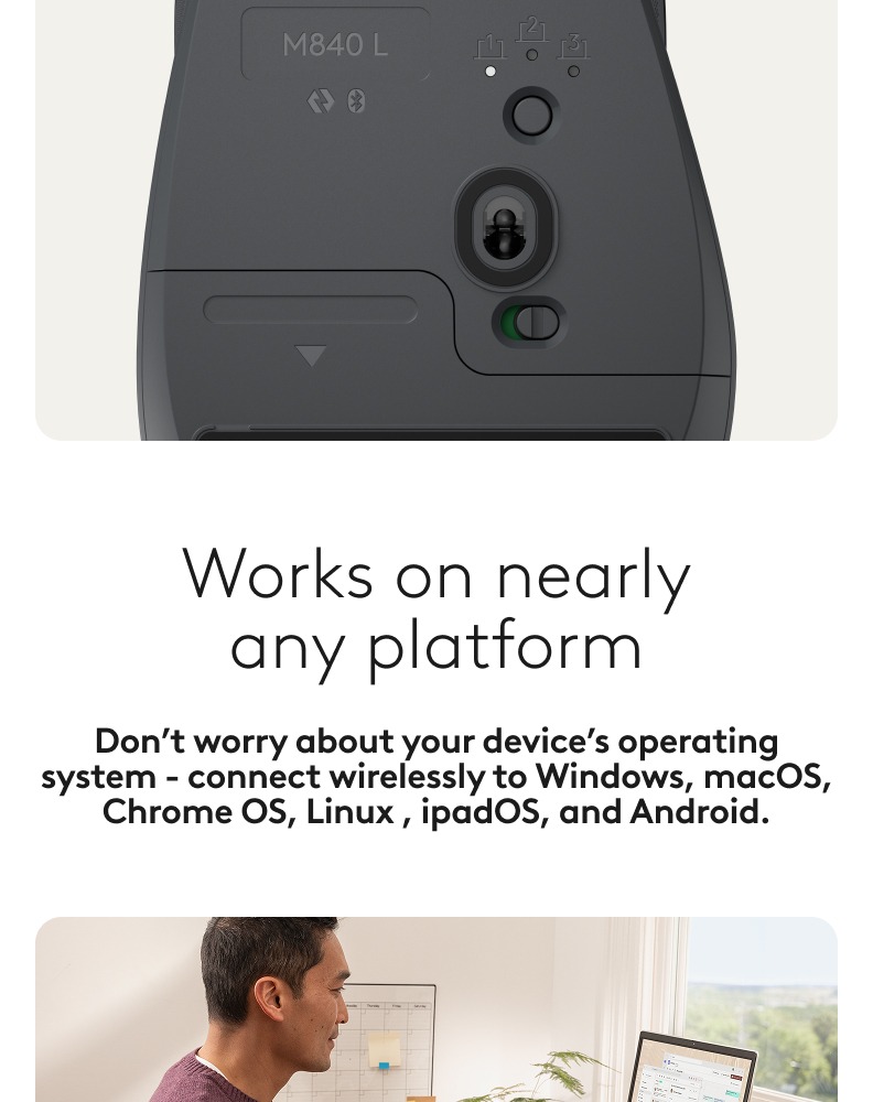 Logitech Signature Comfort Plus Wireless Mouse, M840 L Bluetooth Mouse ...