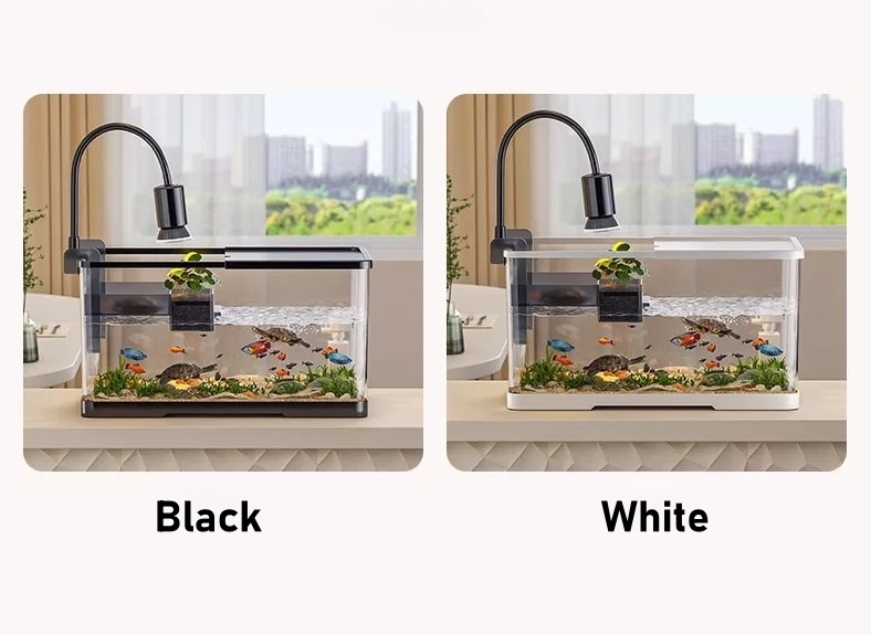 Aquarium Desktop Fish Tank,Starter Kit Desk Aquarium,AS Plastic ...