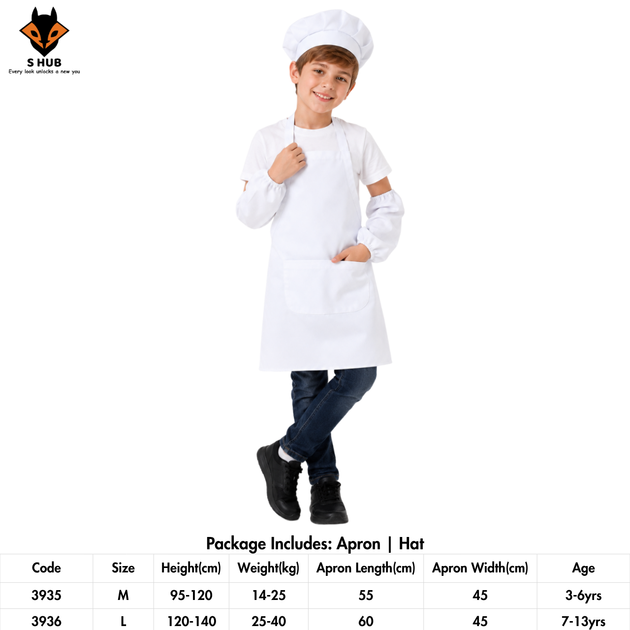 Kids' Chef Apron & Hat Set | Little Baker & Cook Roleplay Costume ...