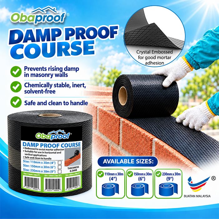 OBAPROOF DPC Damp Proof Course Brick Wall Rising Damp Moisture Barrier ...