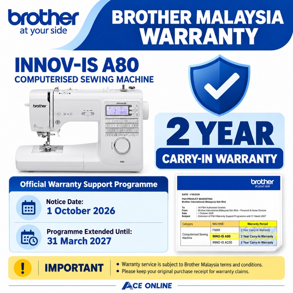 Brother Innov-is A80 Computerised Sewing Machine 80 Stitches Free Wide ...