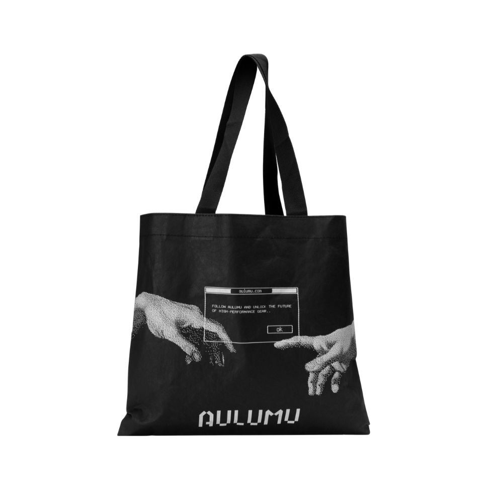 [FREE GIFT ONLY] Aulumu Black Tote Bag with Hand Print Design | Shopee ...