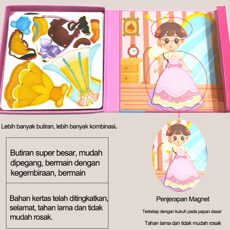 Magnetic Sticker Book | Buku Senyap Magnet Putri Face-Changing Ganti ...