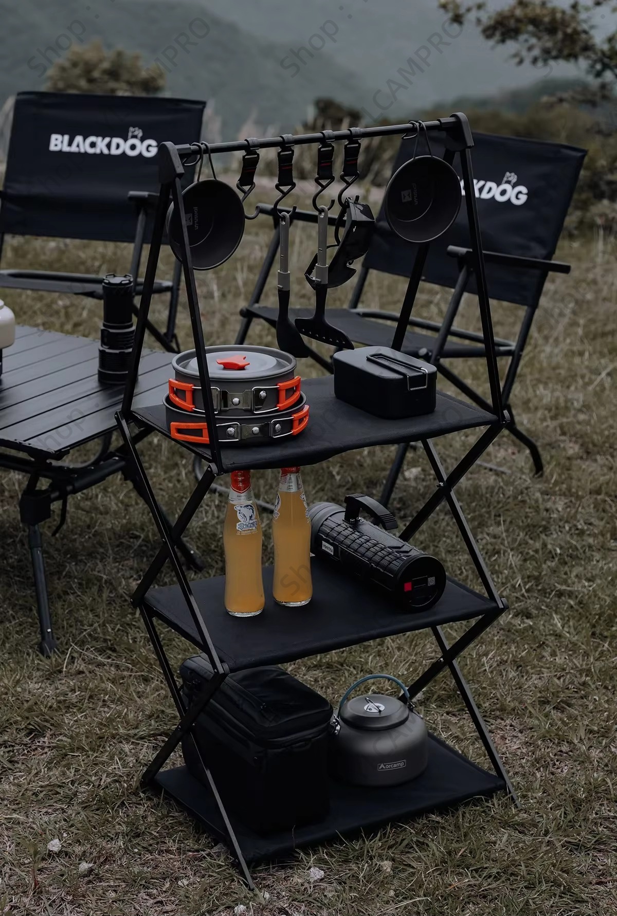 Portable 2/3 Layer Folding Camping Rack 2 Layers Aluminium Storage ...