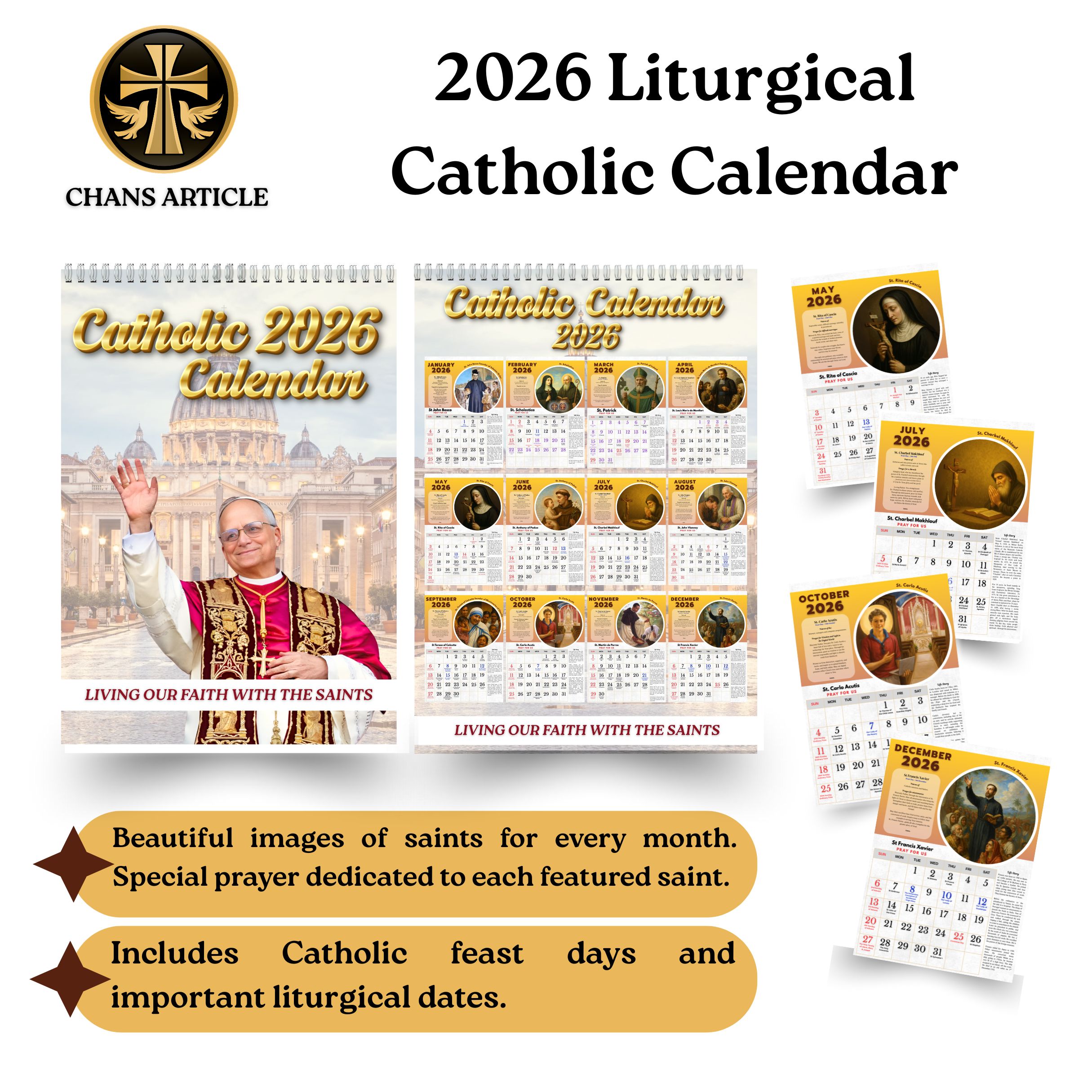 2026 Liturgical Catholic Wall Calendar | Living Our Faith with the ...