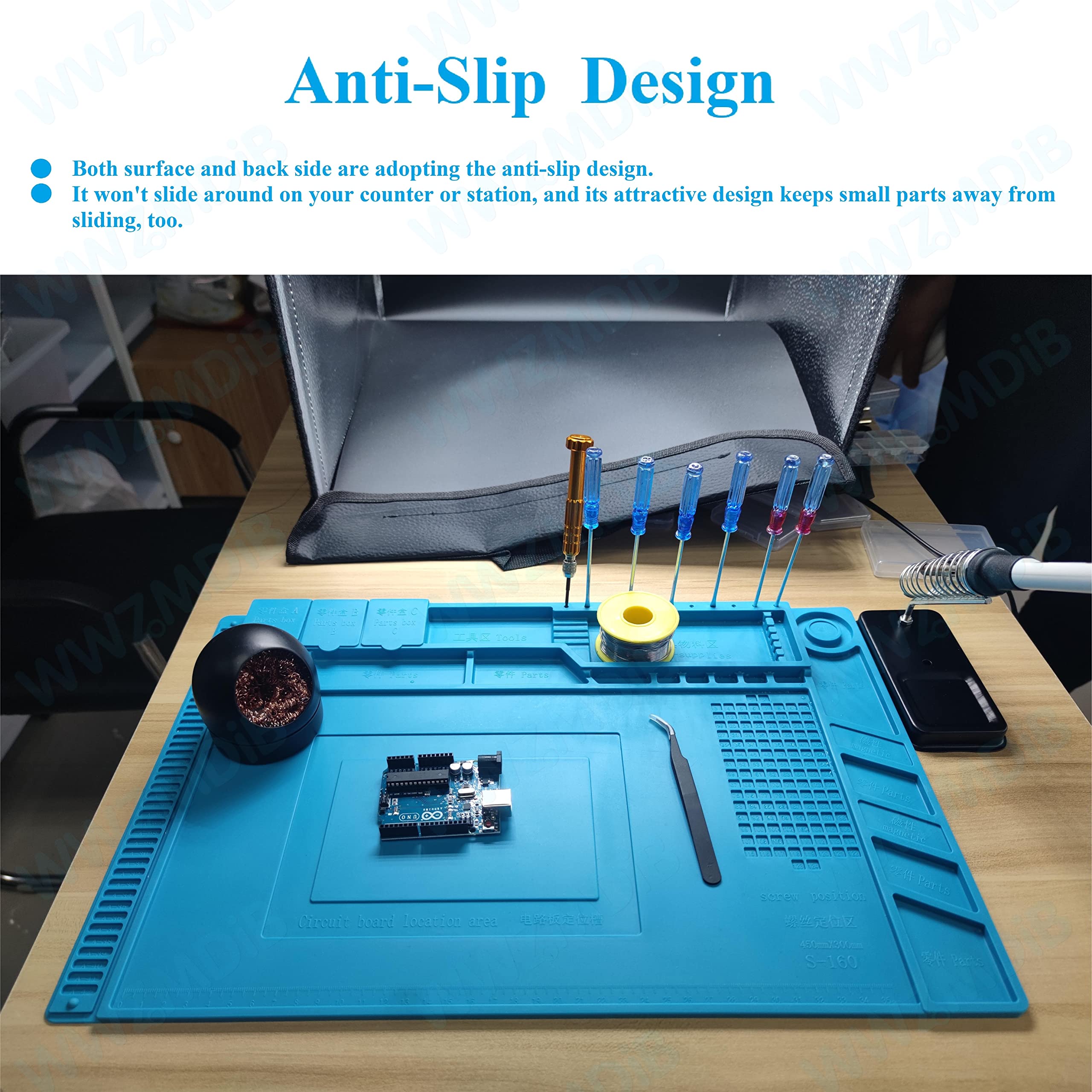 30x20cm Phone Repair Silicone Mat TE-509/Magnetic IC Work Pad/Workbench ...