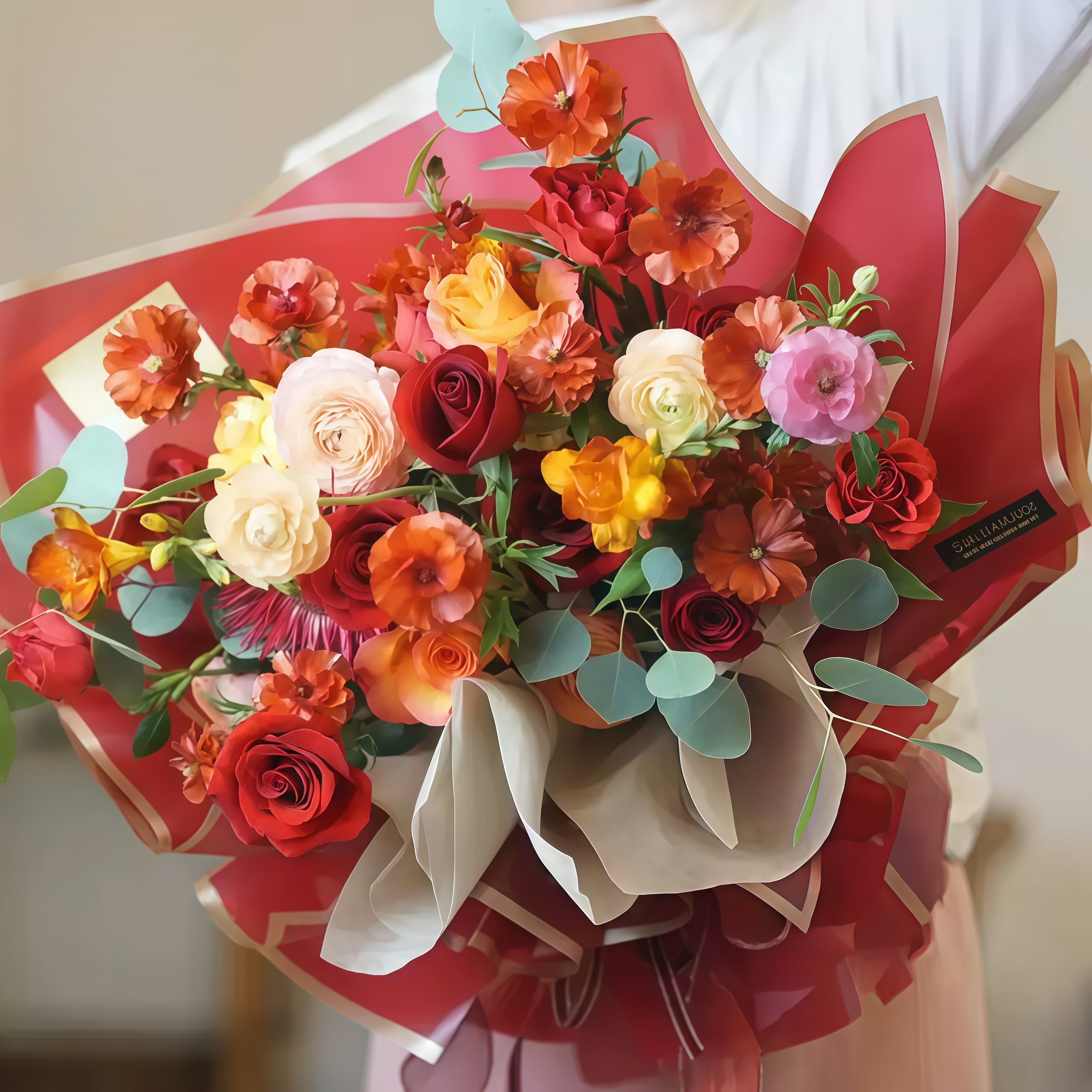 (20PCS) GOLD RIM Waterproof Flower Wrapping Paper Bouquet Gift Florist ...
