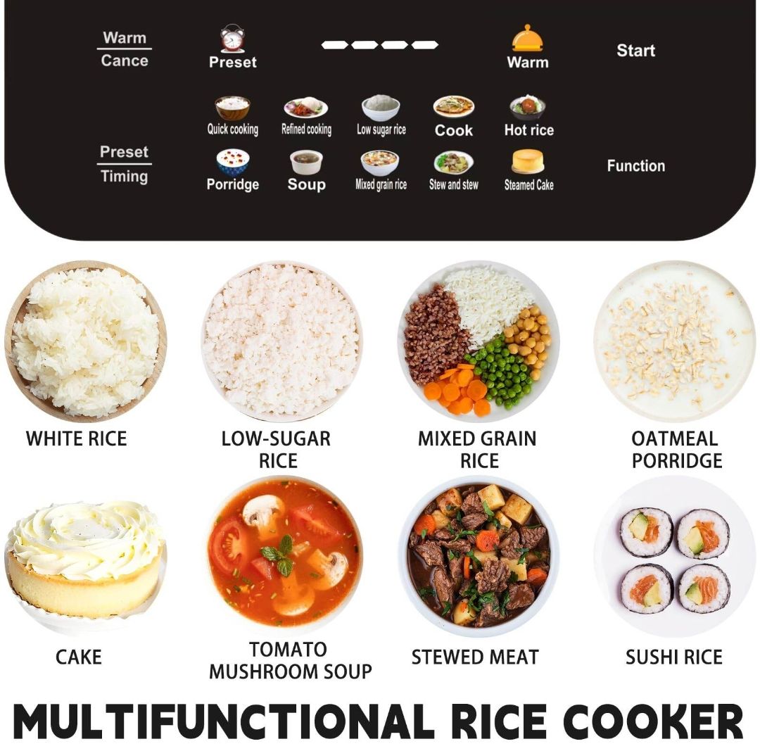 Tefal Digital Rice Cooker (2L) Multi-Function Rice Cooker with Steamer ...