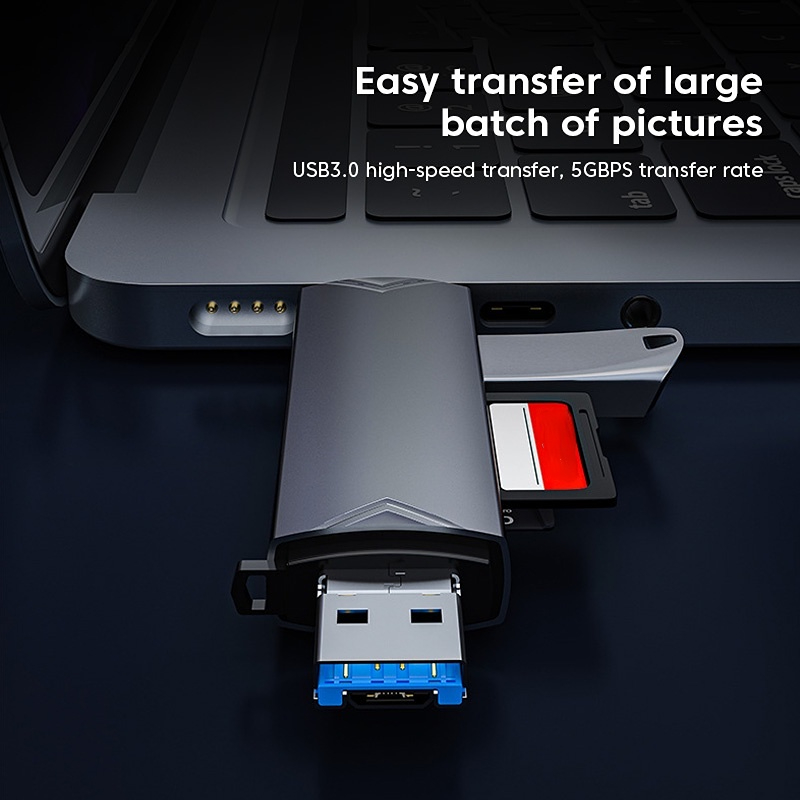 Shinkle 6 in1 OTG Card Reader USB Type C Micro to USB3.0 TF SD Adapter ...