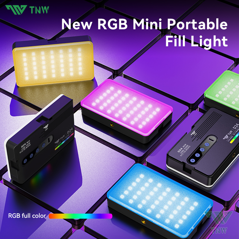 TNW D24 RGB LED Video Light Portable Fill Light Rechargeable Camera ...