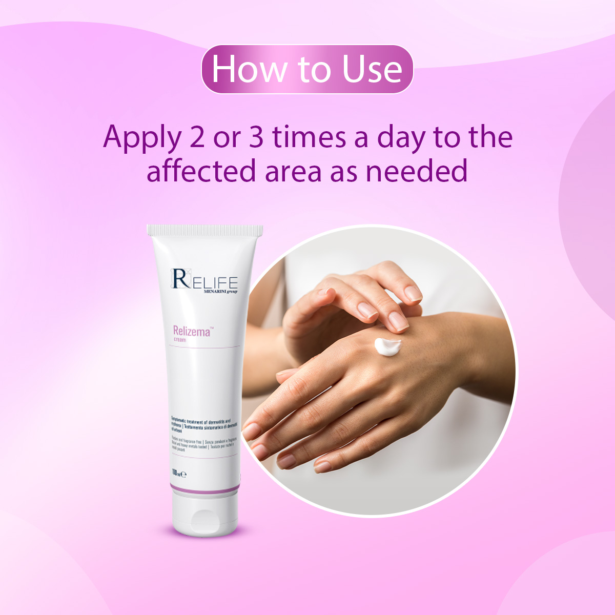 Relizema Cream 100ml Tube | For Dermatitis & Erythema - Restore skin ...