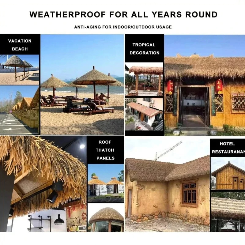 TikTok Viral 10K+ Fireproof Waterproof Thatched Roof Tiles Artificial ...