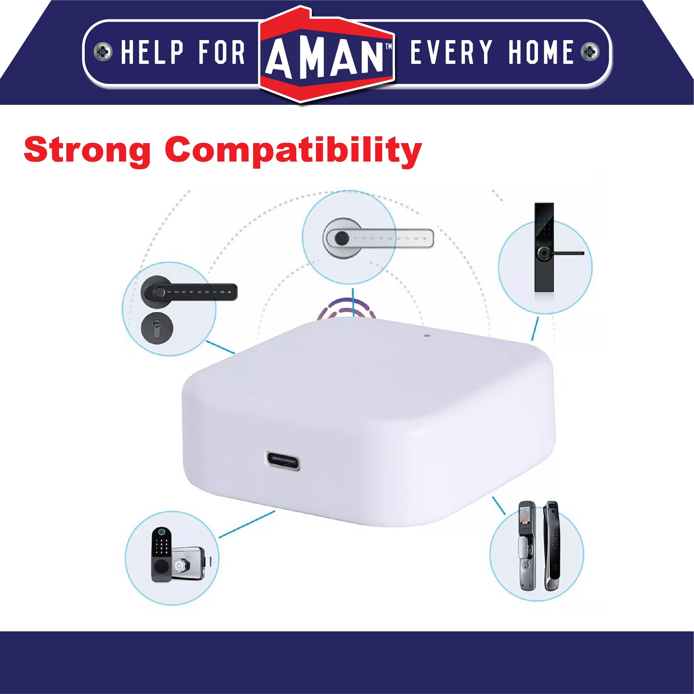 G2 Wifi Wireless Remote Electronic Smart Lock Bridge TT Lock App ...