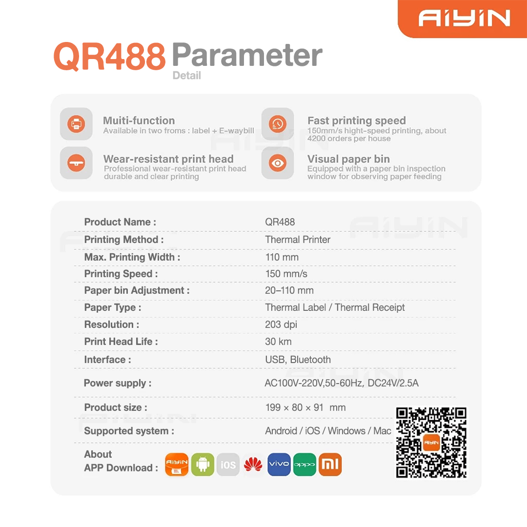 COD Thermal Printer A6 size Bluetooth iOS Android shipping label ...