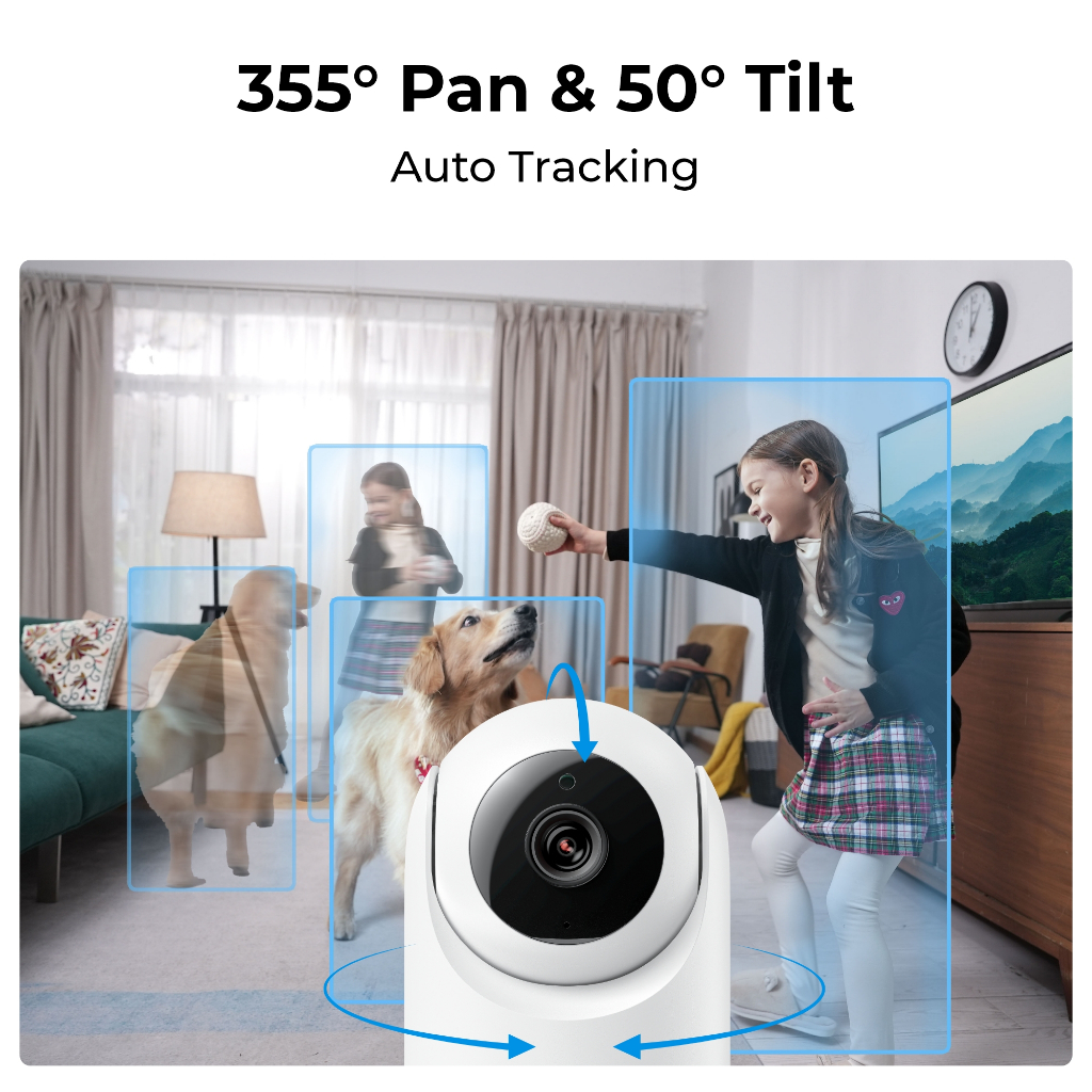 Reolink E321 3MP Affordable Super HD Indoor WiFi PT Security Camera ...