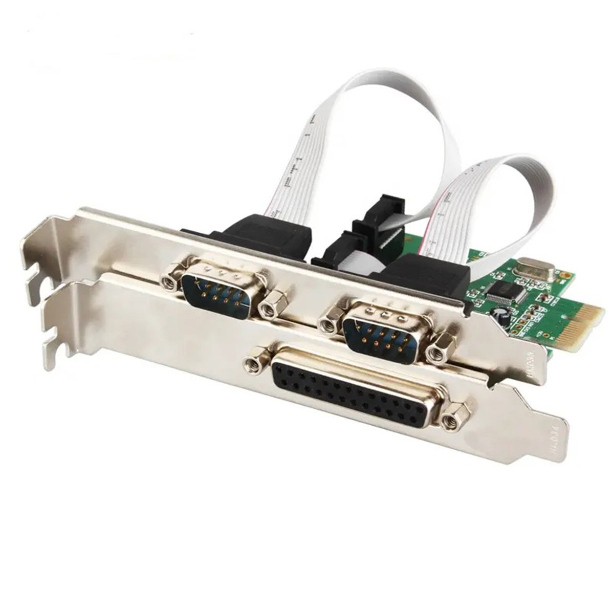 PCIe to 2 Serial + 1 Parallel Port Riser Card (RS232 / Printer Port ...