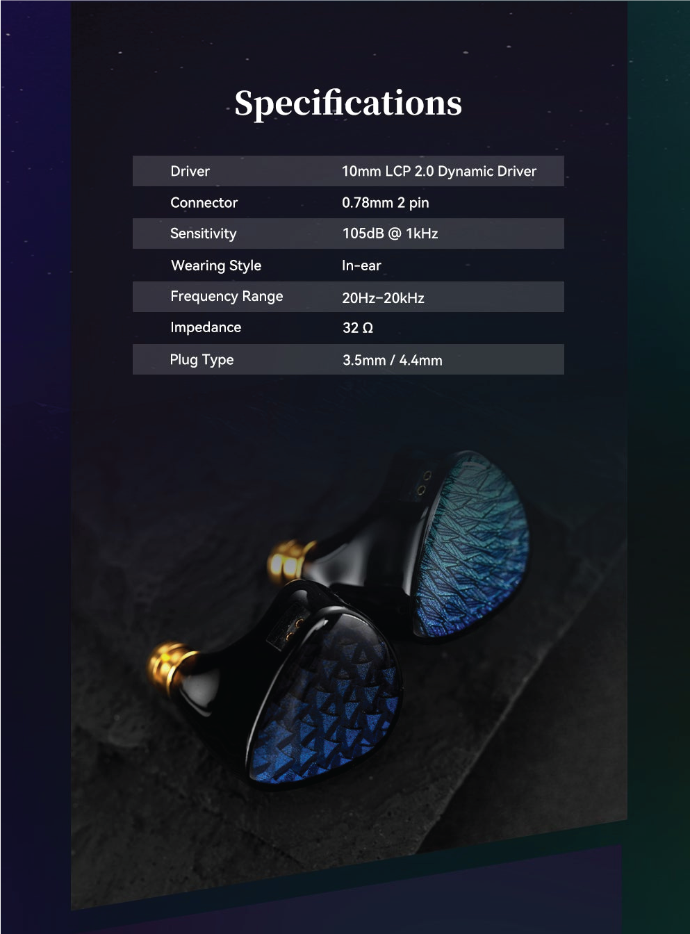 Kinera Celest Wyvern Black Remaster Hi-Fi IEM Dynamic Driver LCP 2.0 ...