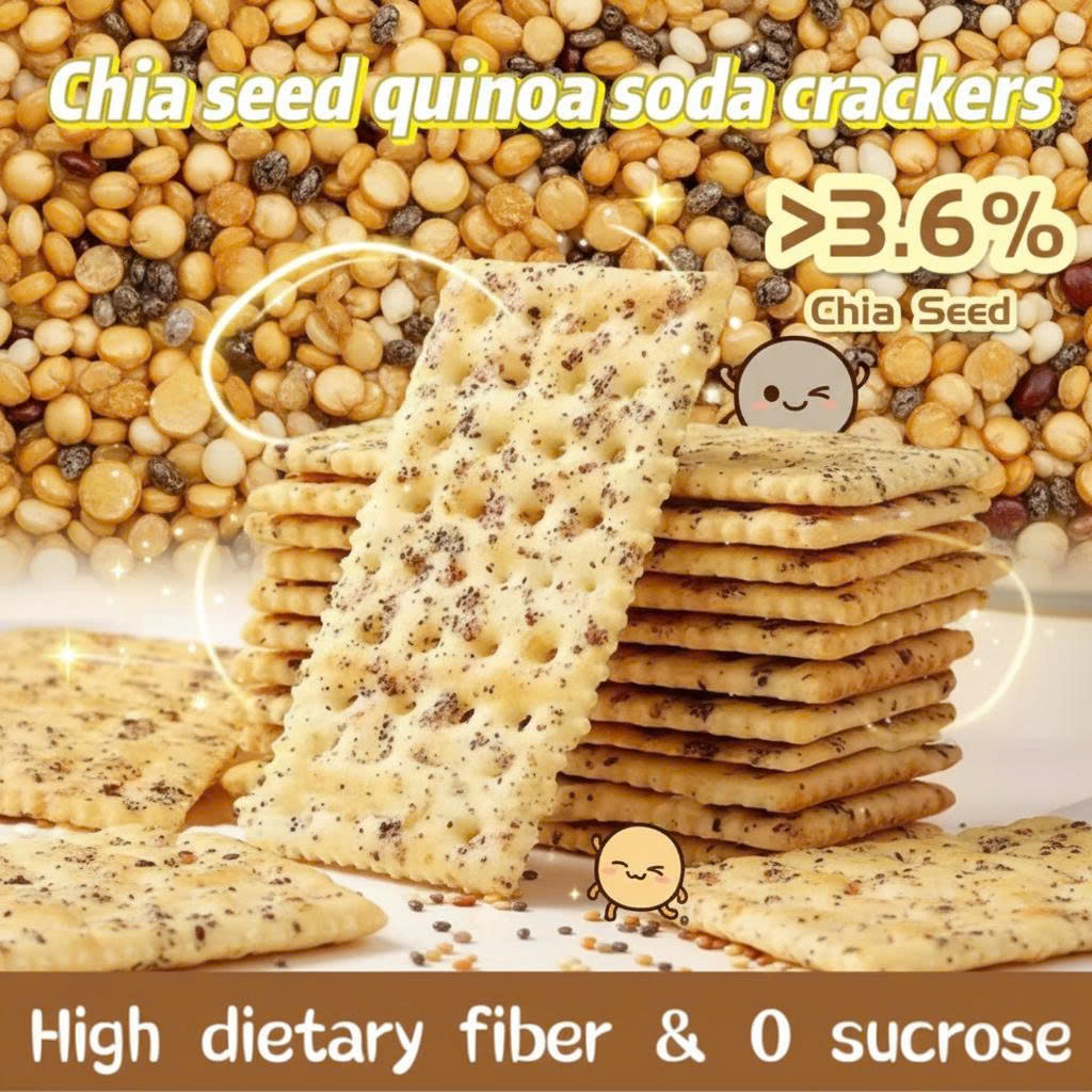 READY | Sugar-Free Chia Quinoa Crackers | High Fiber Snack for Clean ...