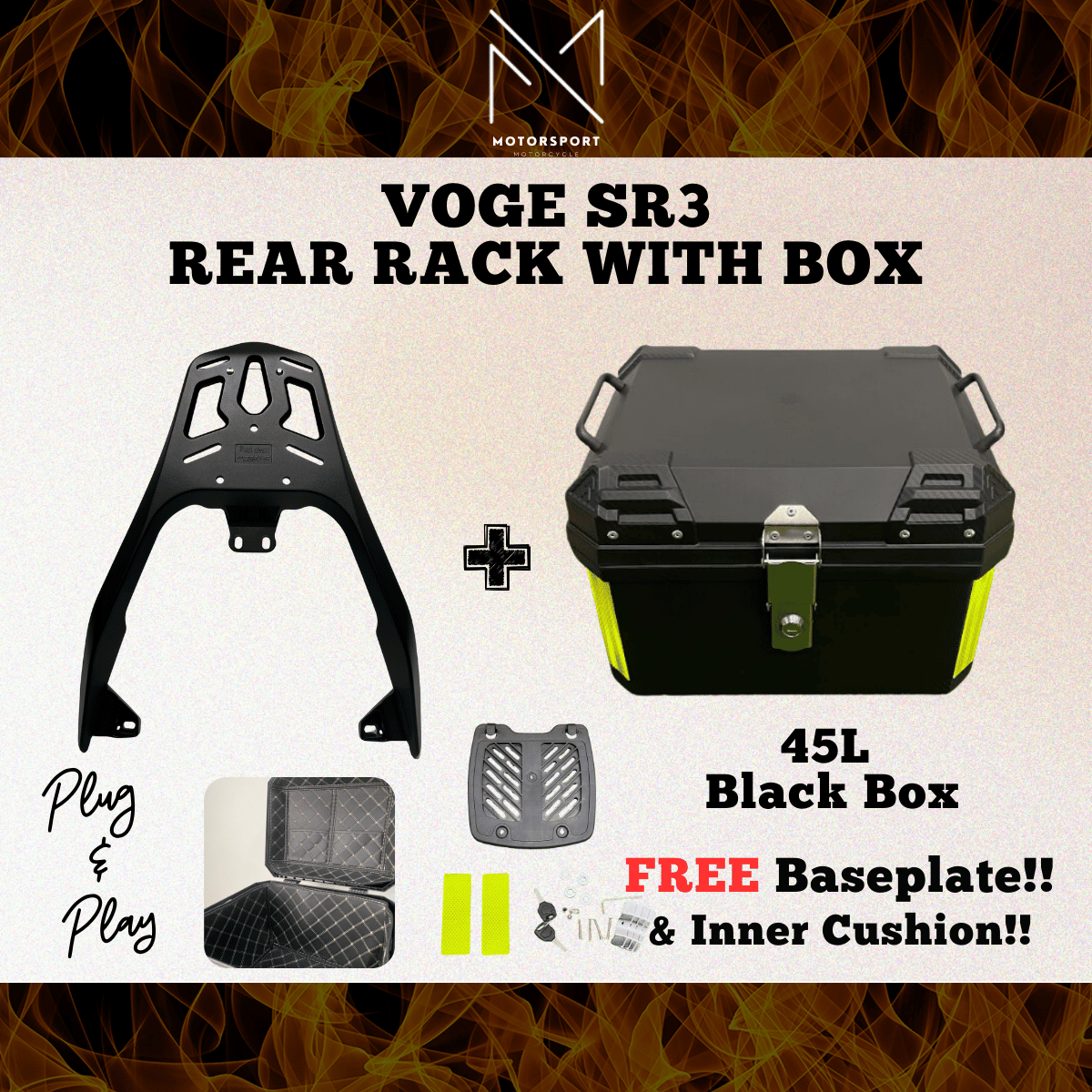 VOGE SR3 Rack With Box Monorack Top Box 37L 47L 55L Bracket Rack ...