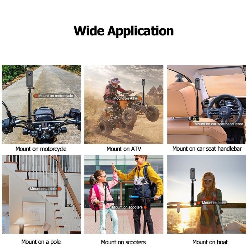 Motorcycle Bicycle Invisible Handlebar Mount Bracket Monopod for ...