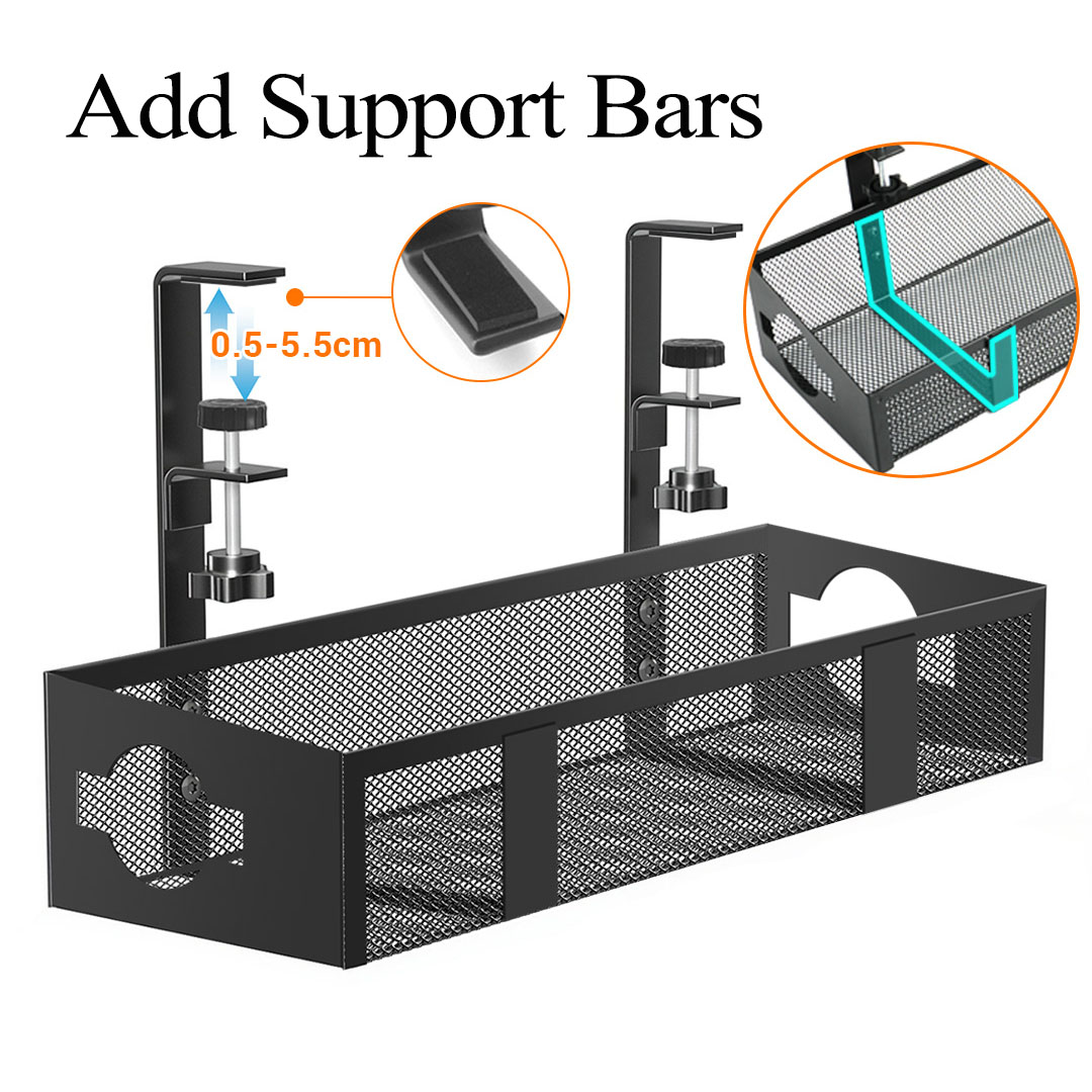 Upgrade Under Desk Organizer Office Table Storage Shelf Desk Cabinet ...