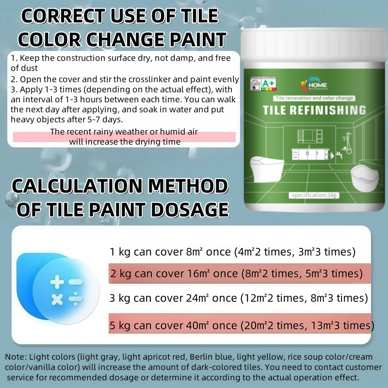 5KG Tile Paint Water-based Tile Reglazing Color Change Water-resistant ...