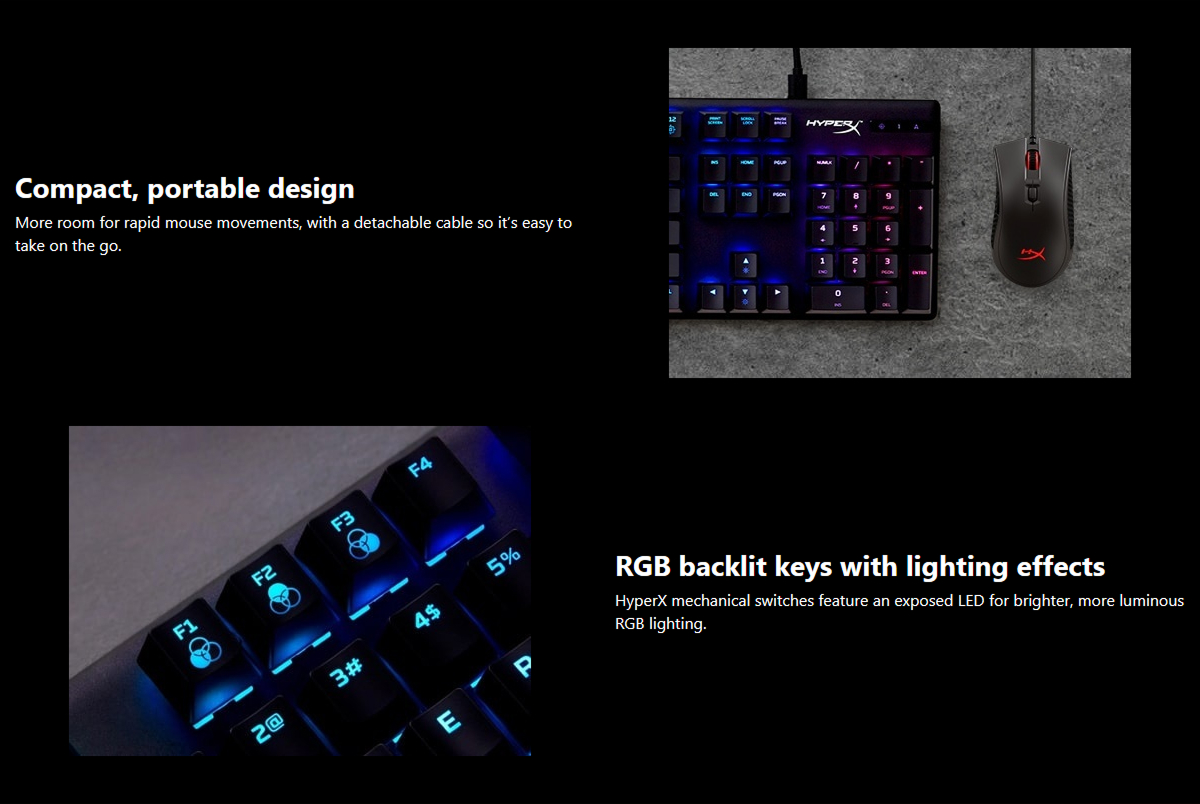 HyperX Alloy Origins PBT HX Blue - Mechanical Gaming Keyboard / Radiant ...