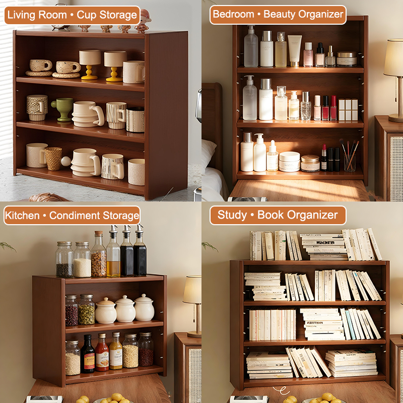 Rak Desktop 3/4Tier Vertical Storage Rack Girl Bedroom Table Display ...
