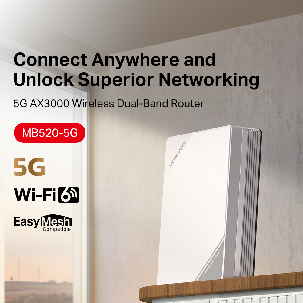 Mercusys MB520-5G 5G NR Modem Router SIM Plug & Play Fast Dual Band ...