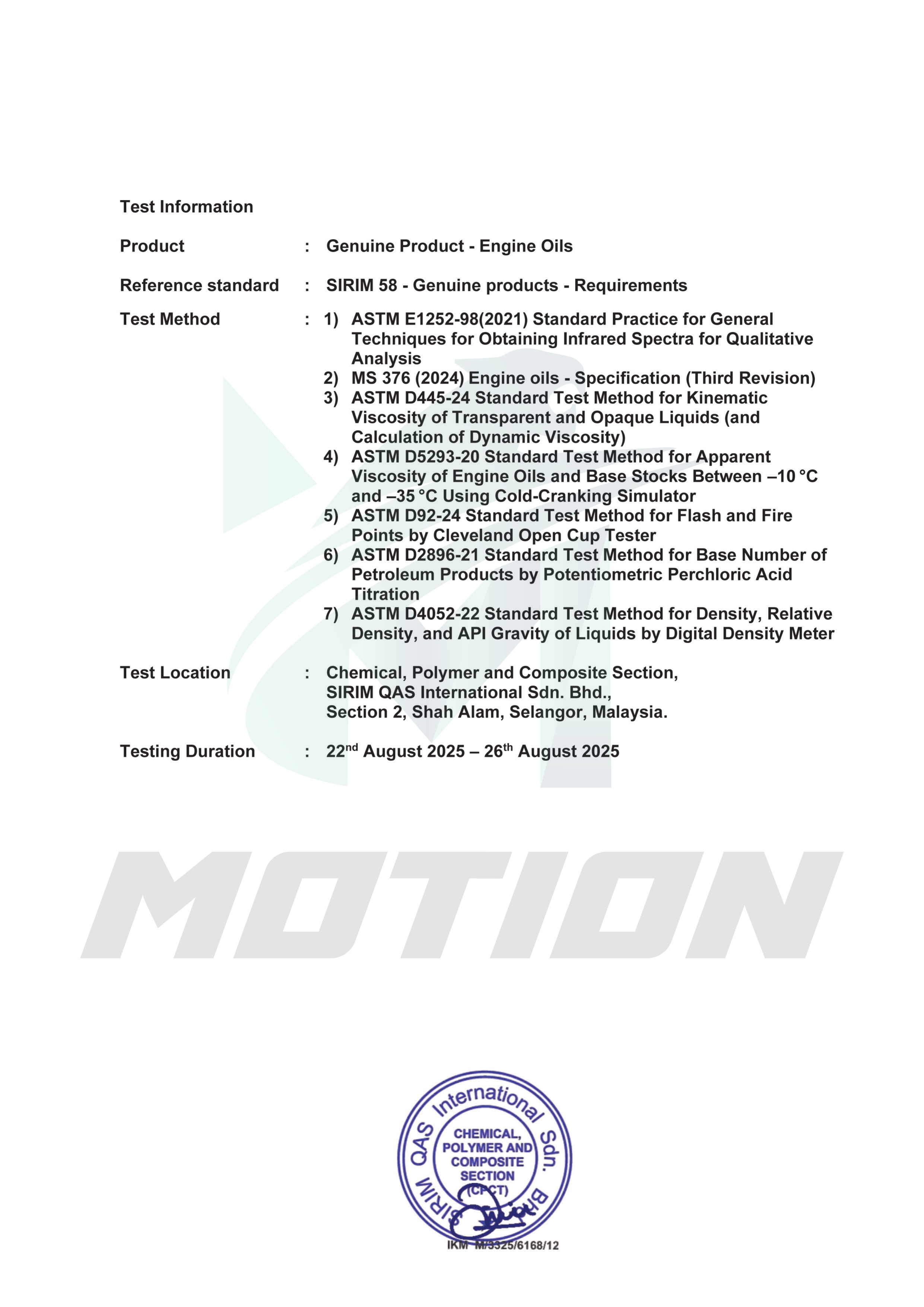 MOTION API SP Semi Synthetic Engine Oil Car Lubricant (10W40/3L/4L ...