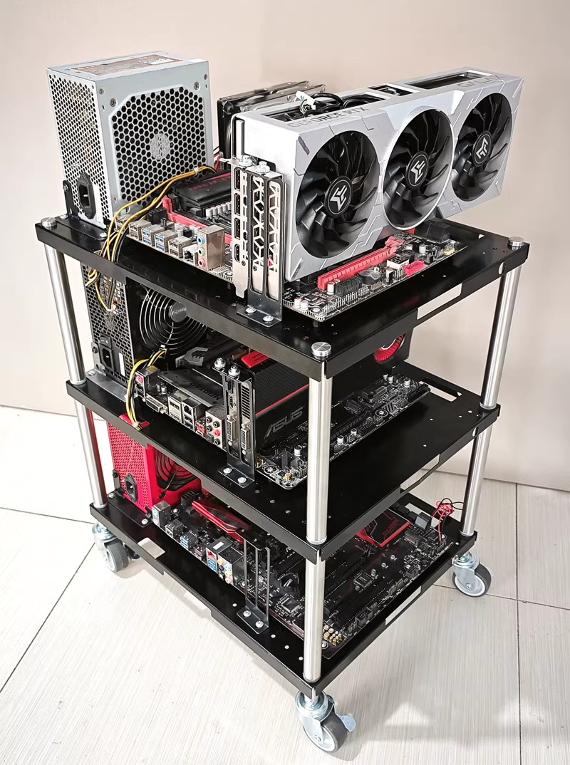 Stackable Aluminum DIY Open Desktop Case Computer ATX/MATX/ITX Free ...