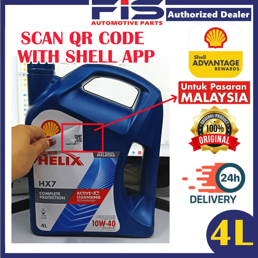 FIS Original Engine Oil Shell Helix HX7 10W40 Semi Synthetic Minyak ...