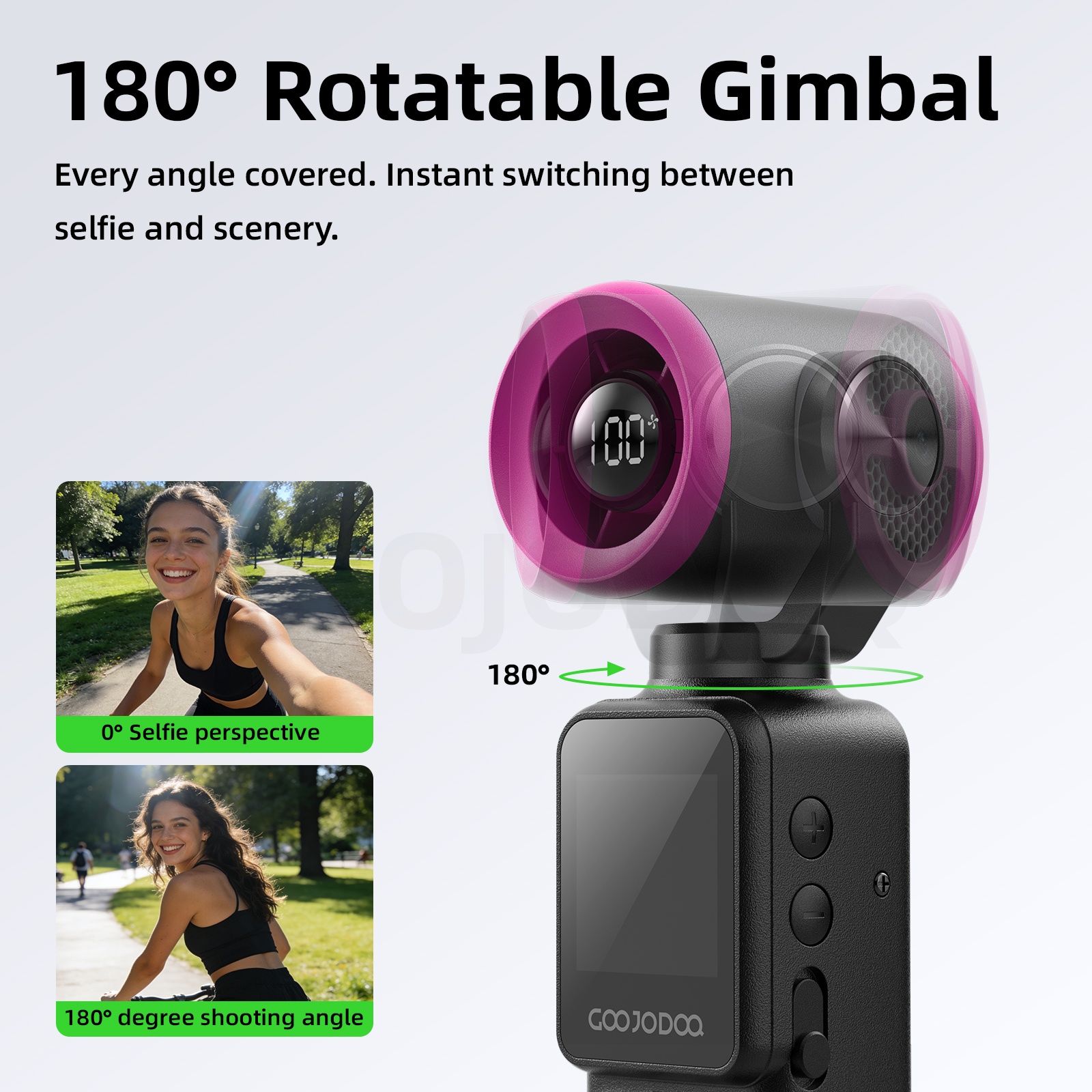 GOOJODOQ 2 in 1 Handheld Camera Fan 100-level Wind High Speed Fan With ...